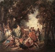 LANCRET, Nicolas Company in the Park oil painting reproduction